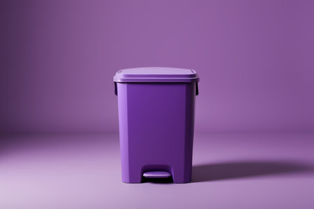 Close-up of the purple foot-operated trash canの素材