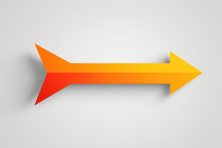 Orange-yellow gradient arrow iconの素材