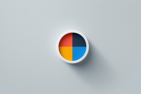 Circular multi-color block design background imageの素材