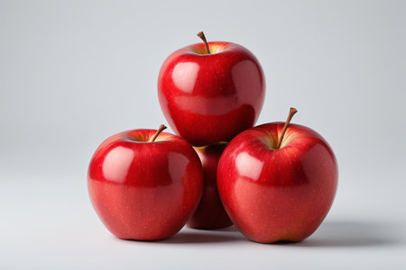 Close-up of red apple stackingの素材