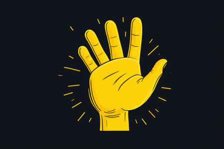 Yellow Palm Spread Illustrationの素材