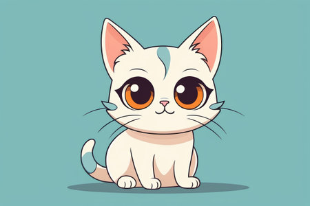 Cute cartoon kitten illustrationの素材