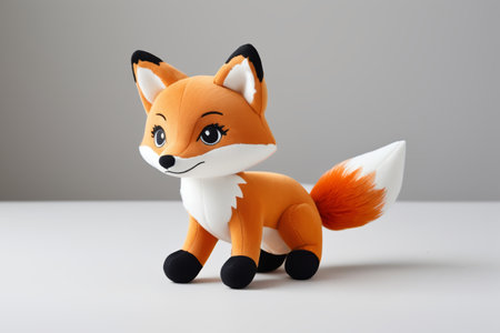 Close up of cute fox plush toyの素材