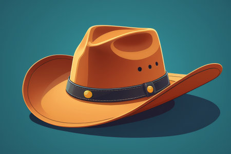 Orange animated cowboy hat materialの素材