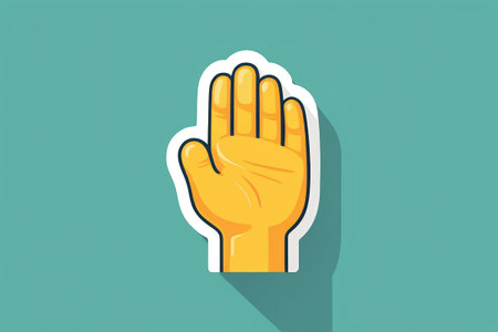 Yellow palm gesture icon materialの素材