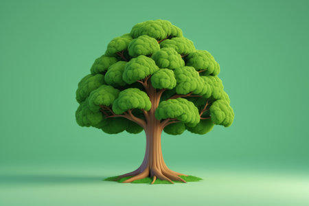 Green cartoon style tree materialの素材