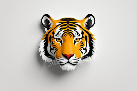 Tiger head illustration materialの素材