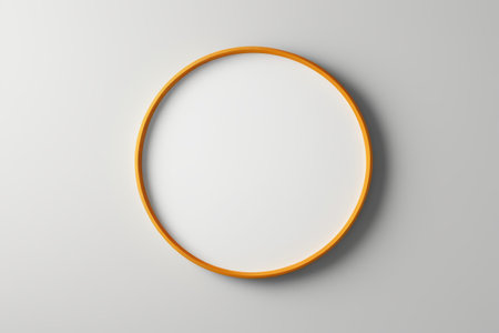 Orange round frame on white backgroundの素材