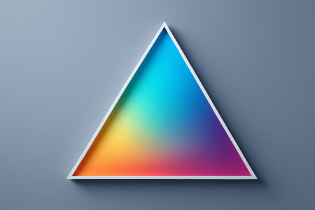 Colorful gradient triangle on gray backgroundの素材