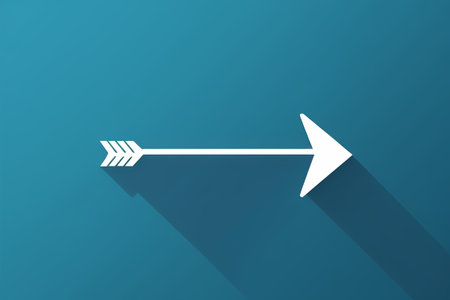 White arrow material with blue backgroundの素材