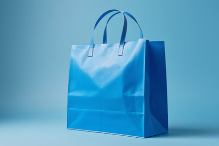 Close-up of blue shopping bagの素材