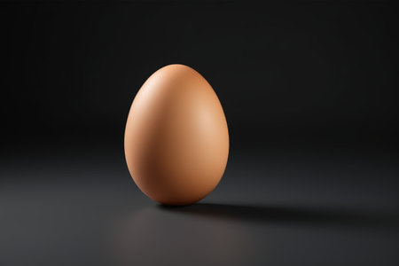 Close-up of brown eggs placed individuallyの素材