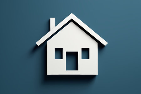 Simple white house iconの素材