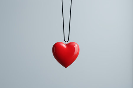 Close-up of the red heart pendantの素材