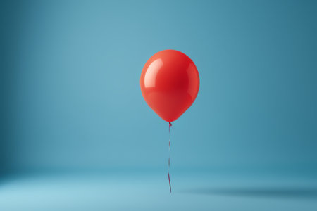 Red balloon on blue backgroundの素材