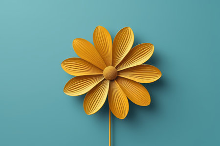 Golden flowers on blue backgroundの素材