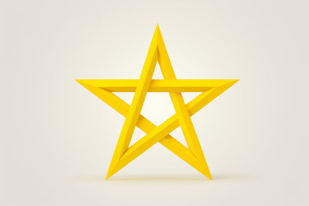 Yellow solid five-pointed star graphicの素材