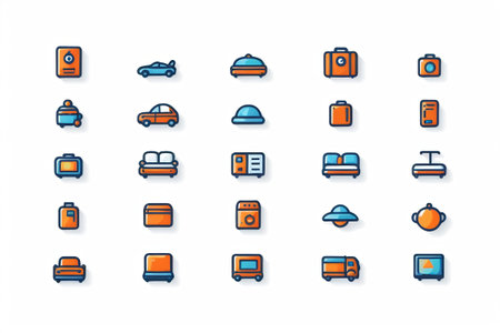 Colorful collection of lifestyle iconsの素材