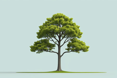 Simple background material for a single green treeの素材