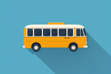 Yellow bus graphic illustrationの素材