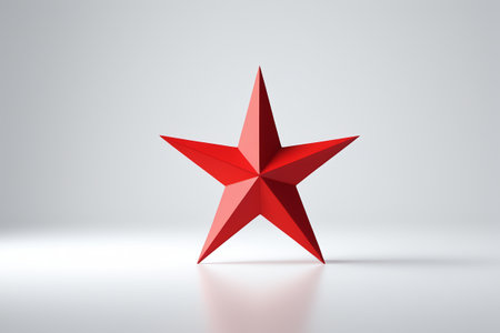 Red solid five-pointed star materialの素材