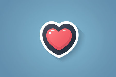 Heart icon with blue backgroundの素材
