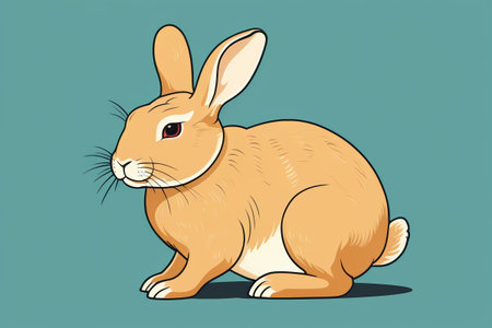 Cartoon style brown rabbit imageの素材