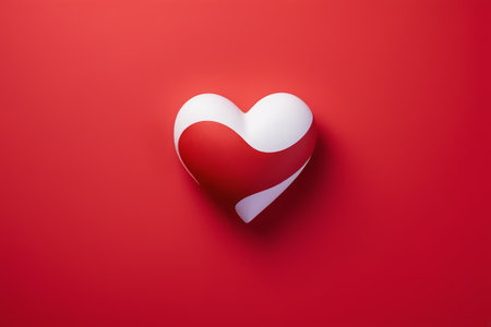 Heart pattern material with red backgroundの素材