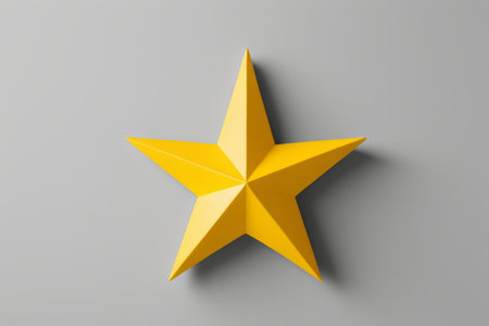 Yellow solid five-pointed star iconの素材