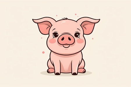 Cute cartoon piggy imageの素材