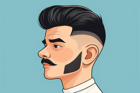 Men's Side Fashion Hairstyle Close-upの素材