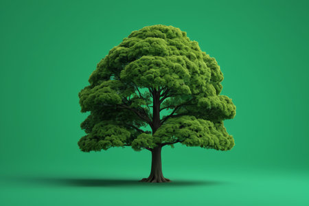 Single tree material on green backgroundの素材