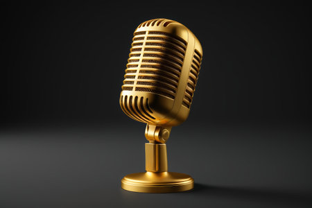 Gold Vintage Microphone Materialの素材