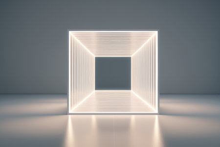 Luminous square channel abstract sceneの素材