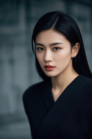 Fashion Beauty Portrait Photo Black Costumeの素材