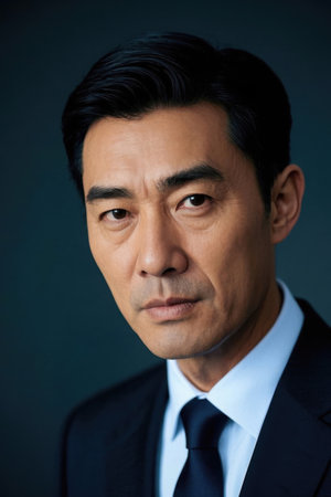 Business Photo Portrait of Asian Middle-Aged Manの素材