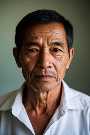Portrait of an Aging Asian Manの素材