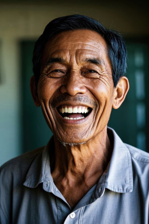 Portrait of a happy elderly manの素材