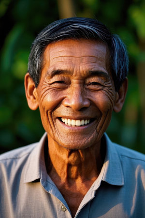 Portrait of a kindly and happy elderly manの素材