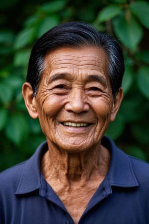 Portrait of a kindly and happy elderly manの素材