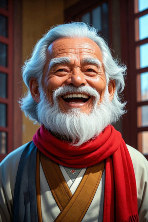 Portrait photography of happy older manの素材