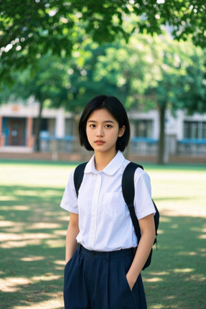 Fresh photos of campus girlsの素材