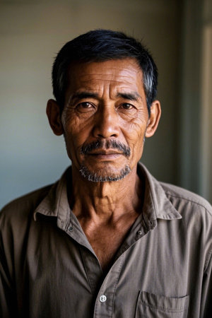 Portrait of an Aged Asian Manの素材
