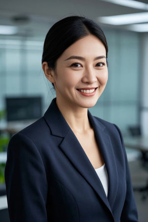 Confident Smile Workplace Women Business Photoの素材