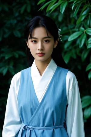 A fresh photo of a woman in ancient costume with elegant temperamentの素材