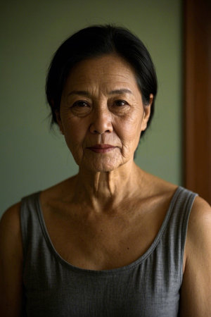 Portrait of an elderly Asian womanの素材