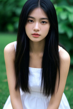 Innocent girl outdoor photo photosの素材