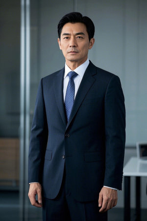 Business photo of mature man in suit and tieの素材