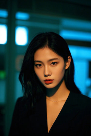 Fashion Women Night Portrait Photoの素材