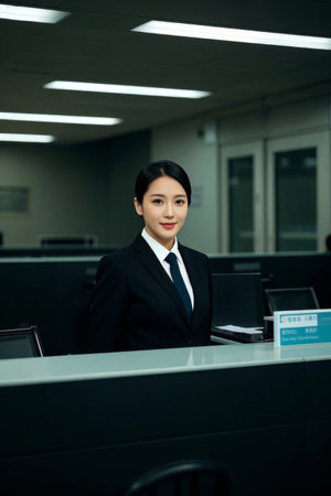 Elegant and confident smile of women in the workplaceの素材